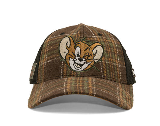 Cap Capslab - Tom & Jerry Trucker - Jerry Wink Checkered - Brown / Black