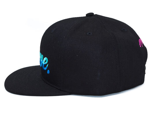 Pink Dolphin Wave Black Snapback Cap