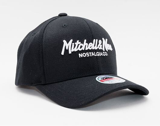 Mitchell & Ness Pinscript Redline Snapback Branded Black / White Cap