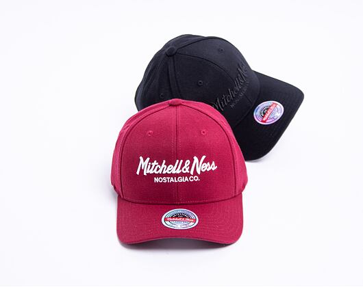 Mitchell & Ness Pinscript Redline Snapback Branded Burgundy / White Cap