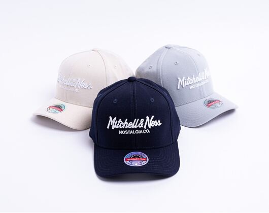 Mitchell & Ness Pinscript Redline Snapback Branded Navy / White Cap