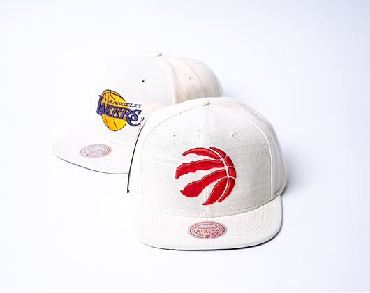 Mitchell & Ness Cut Away Snapback Nba Toronto Raptors Off White Cap