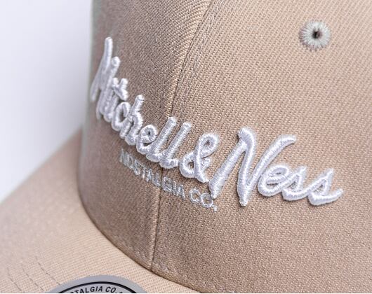 Mitchell & Ness Pinscript Classic Red Branded Wheat Cap