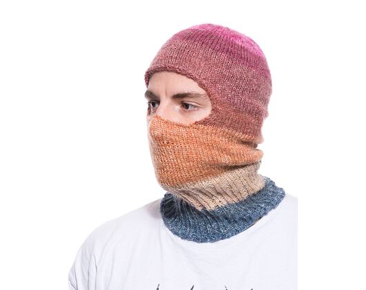 Custom made pletená Balaclava kukla - Funky Rainbow 2
