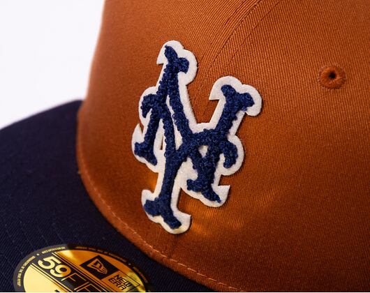 Kšiltovka New Era 59FIFTY MLB Boucle New York Mets Caramel Brown / Navy / Stone