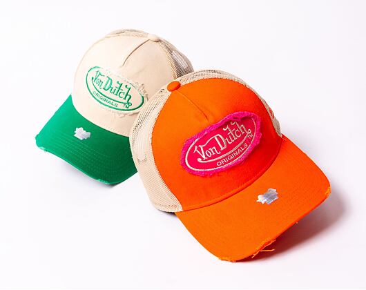 Kšiltovka Von Dutch Trucker Kalmar - Cotton Twill - Orange/Pink