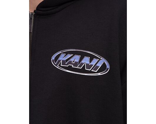 Mikina Karl Kani - Woven Signature Chrome Zip Hoodie - black