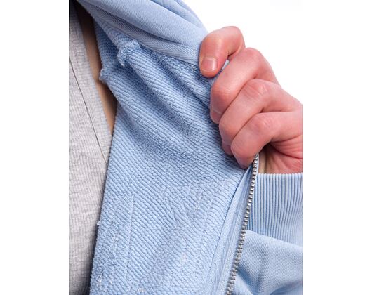 Mikina Karl Kani - College Heavy Crop Zip Hoodie - light blue