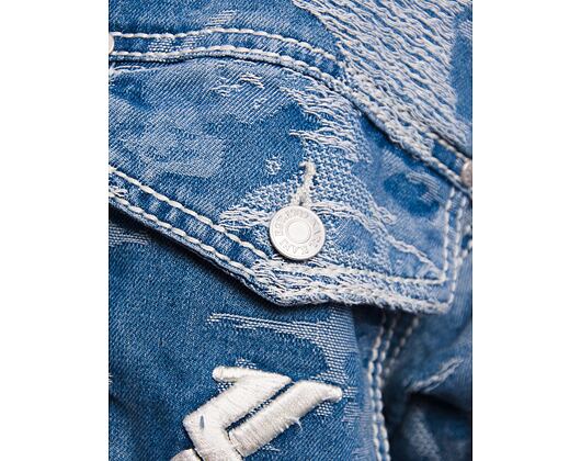 Bunda Karl Kani - Og K Distress Camo Os Denim Jacket - medium blue