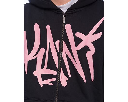 Mikina Karl Kani - Woven Signature Kani Os Zip Hoodie - black/rose