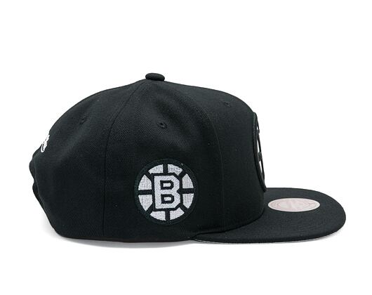 Kšiltovka Mitchell & Ness - Boston Bruins - Evergreen Black White Snapback Vntg - Black