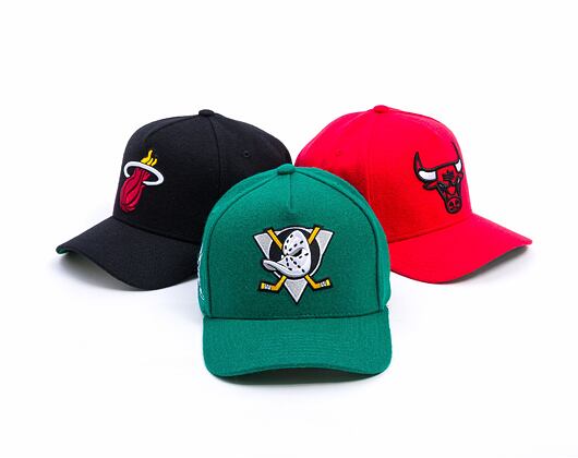 Kšiltovka Mitchell & Ness - Anaheim Ducks - Kicking Wool Pro Strapback Vntg - Teal