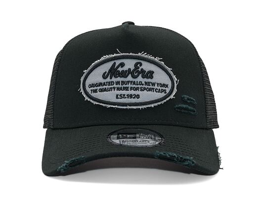 Kšiltovka New Era - Branded Oval Distress Patch 9FORTY Trucker - Black