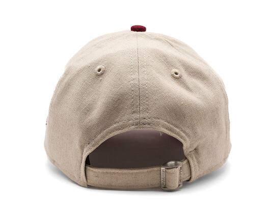Kšiltovka New Era - Branded Linen 9FORTY - Stone / Cherry