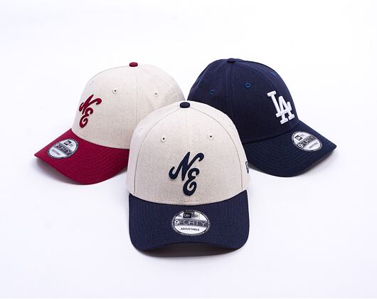 Kšiltovka New Era - Branded Linen 9FORTY - Stone / Navy