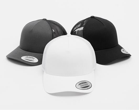 Kšiltovka Yupoong 5-Panel Retro Trucker Cap White