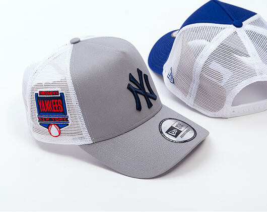 Kšiltovka New Era - MLB Side Patch 9FORTY Trucker - NY Yankees - Grey