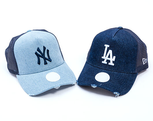 Dámská Kšiltovka New Era - MLB Denim 9FORTY Trucker - LA Dodgers - Navy
