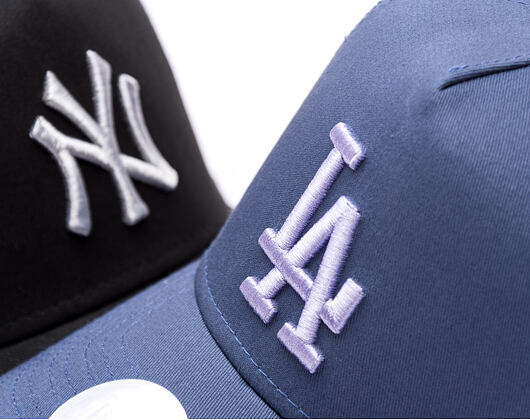 Dámská Kšiltovka New Era - MLB League Essential 9FORTY Trucker - LA Dodgers - Muted Indigo / Lavende