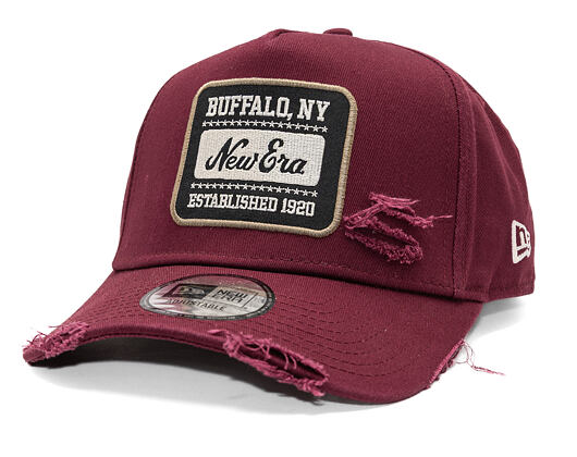 Kšiltovka New Era - Buffalo Distressed Patch 9FORTY A-Frame - Burgundy
