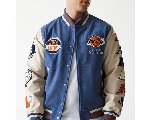 Bunda New Era - NBA Patch Varsity Jacket - LA Lakers - Muted Indigo
