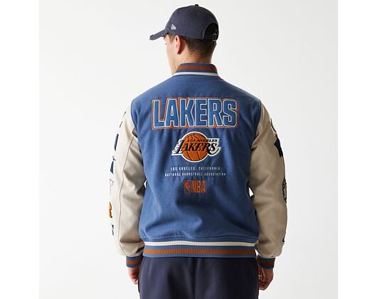Bunda New Era - NBA Patch Varsity Jacket - LA Lakers - Muted Indigo