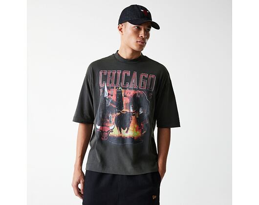 Triko New Era - NBA Washed Graphic Tee - Chicago Bulls - Black