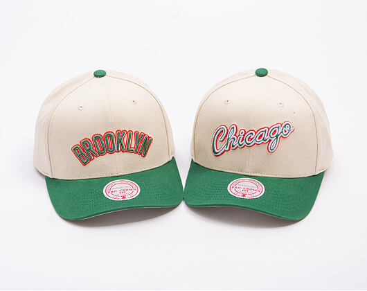 Kšiltovka Mitchell & Ness - Green Orange Pro Crown - Chicago Bulls - Sand/Green