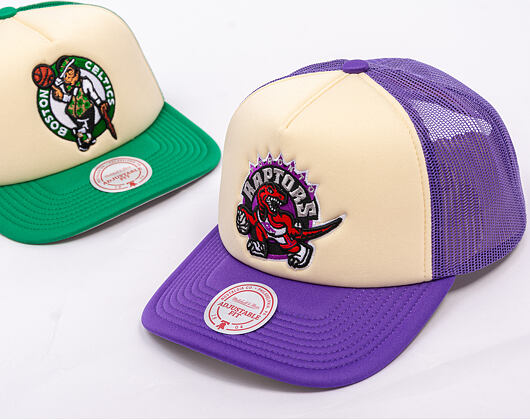 Kšiltovka Mitchell & Ness - NBA Vintage Block Trucker HWC - Toronto Raptors - Cream