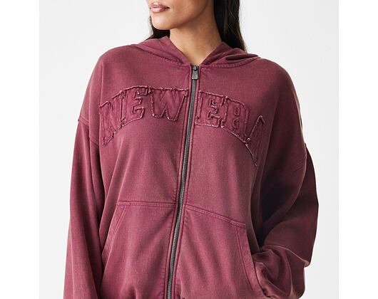 Sweatshirt New Era - Branded Washed Full-Zip Hoody - Burgundy