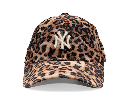 Womens Cap New Era - MLB Womens Leo Velour 9FORTY - NY Yankees - Brown / Cream