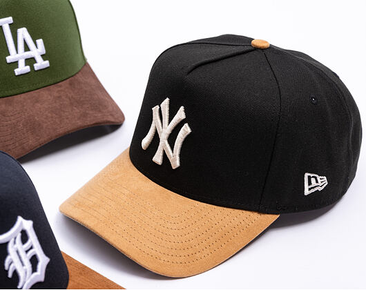 Cap New Era - MLB Suede Visor 9FORTY A-Frame - NY Yankees - Black / Camel
