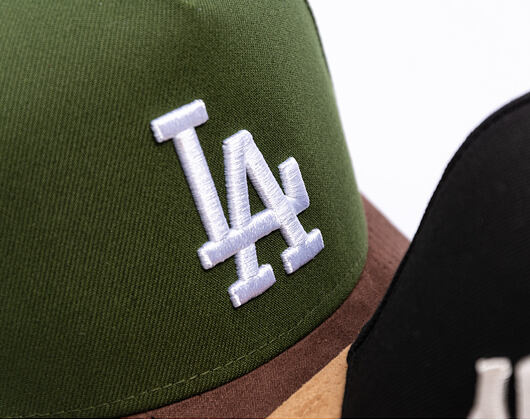 Cap New Era - MLB Suede Visor 9FORTY A-Frame - LA Dodgers - Rifle Green / Brown