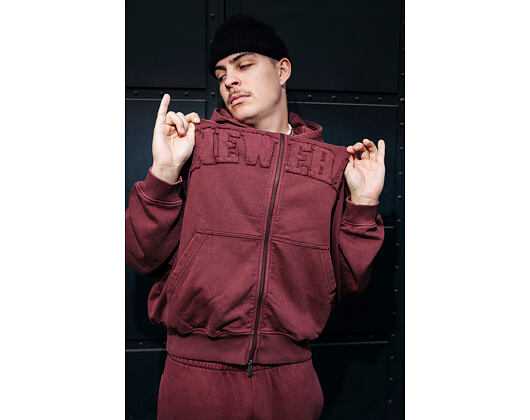 Sweatshirt New Era - Branded Washed Full-Zip Hoody - Burgundy