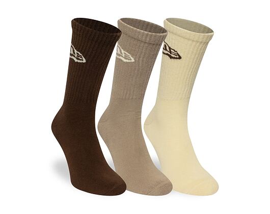 Socks New Era - Flag Crew Socks 3pk - Cream / Beige / Brown