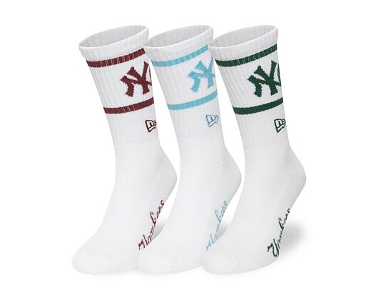 Socks New Era - MLB Crew Socks 3pk - NY Yankees - White
