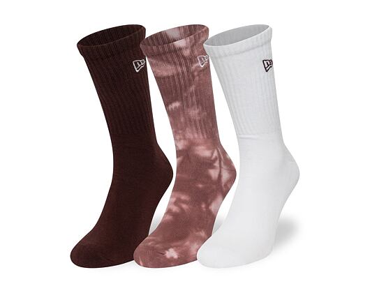 Socks New Era - Tie dye Crew Socks 3pk - Brown / Tie Dye / White
