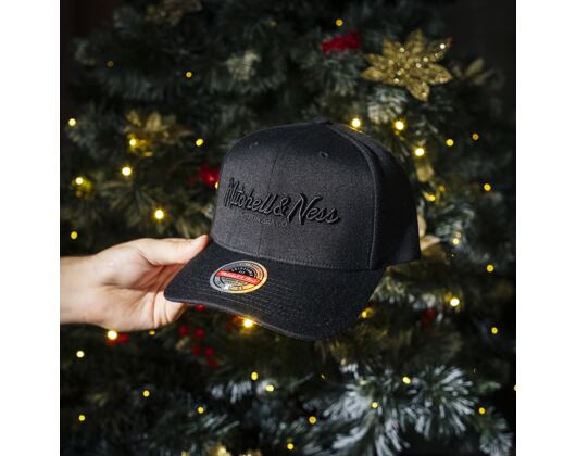 Mitchell & Ness Pinscript Redline Snapback Branded Black / Black Cap