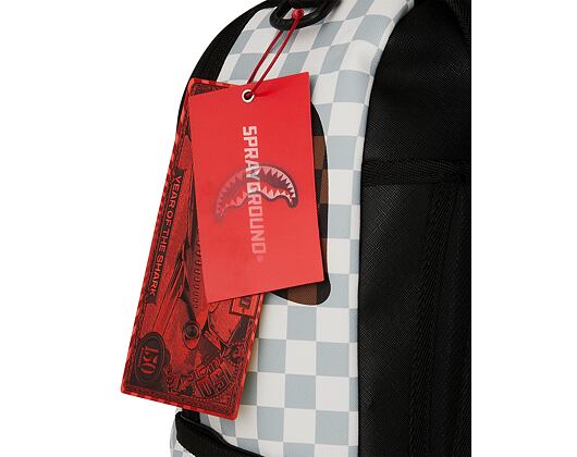 Sprayground Cream And Brown Tear Check Backpack