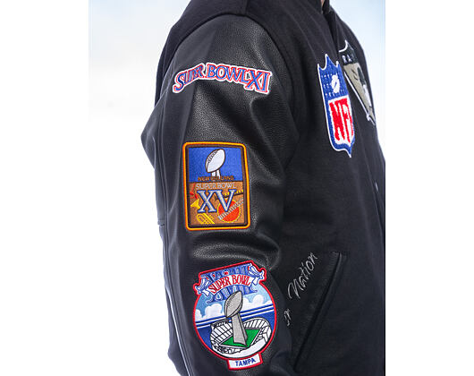 Mitchell & Ness - NFL Blackout Collection Varsity Jacket Oakland Raiders - Black