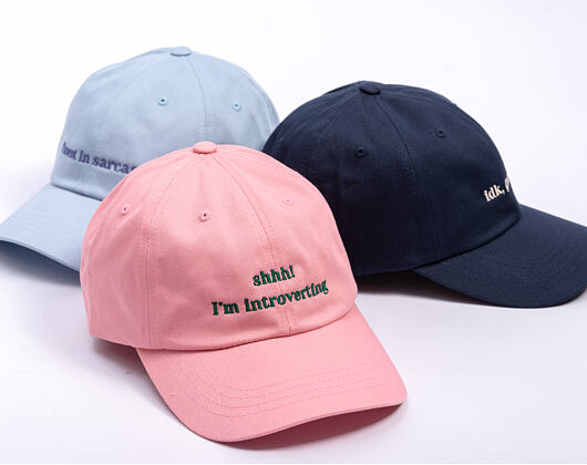 8by8 Dadcap - "shhh! I'm introverting" - Baby Pink/Green