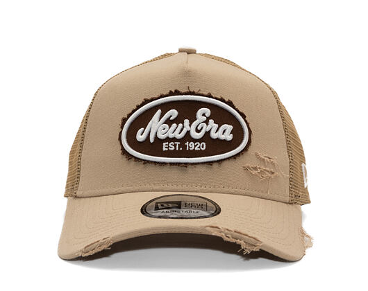 Cap New Era - Branded Oval Canvas Distress 9FORTY Trucker - Camel