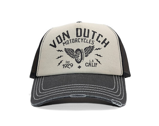 Cap Von Dutch - Trucker - Calif. Motorcycles 1929 Grey/Distressed Black Denim