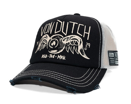 Cap Von Dutch - Trucker - Eye Out Side Patch Black/White