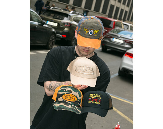 Cap Von Dutch - Trucker - Classic Logo Camo/Orange