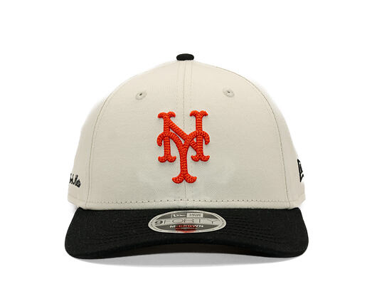 Cap New Era - MLB Side Script 9FORTY M-CROWN - NY Mets - Cream / Black