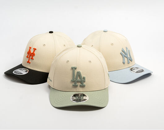 Cap New Era - MLB Side Script 9FORTY M-CROWN - LA Dodgers - Cream / Pastel Green
