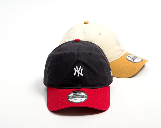 Cap New Era - MLB Mini Logo Washed Contrast 9TWENTY - NY Yankees - Navy / Scarlet