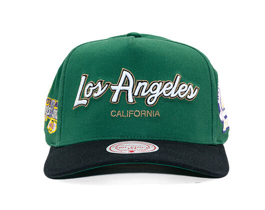 Cap Mitchell & Ness - NBA - La Script 2.0 - Los Angeles Lakers - Green/Black