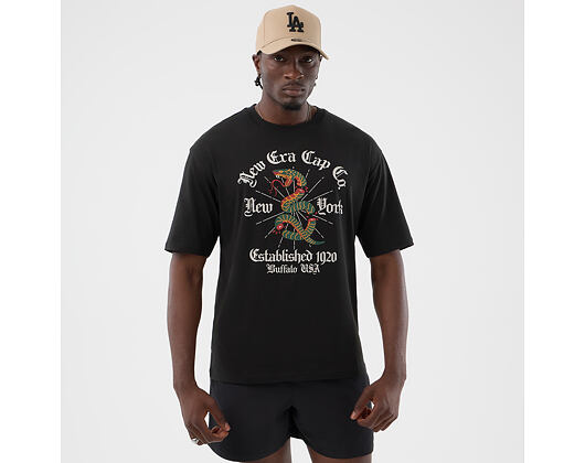 Tee New Era - Branded Oversized Graphic Tee - Black